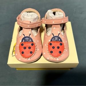 Baby Boden Pink Ladybug Shoes